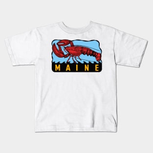 Vintage Style Maine New England Decal Kids T-Shirt